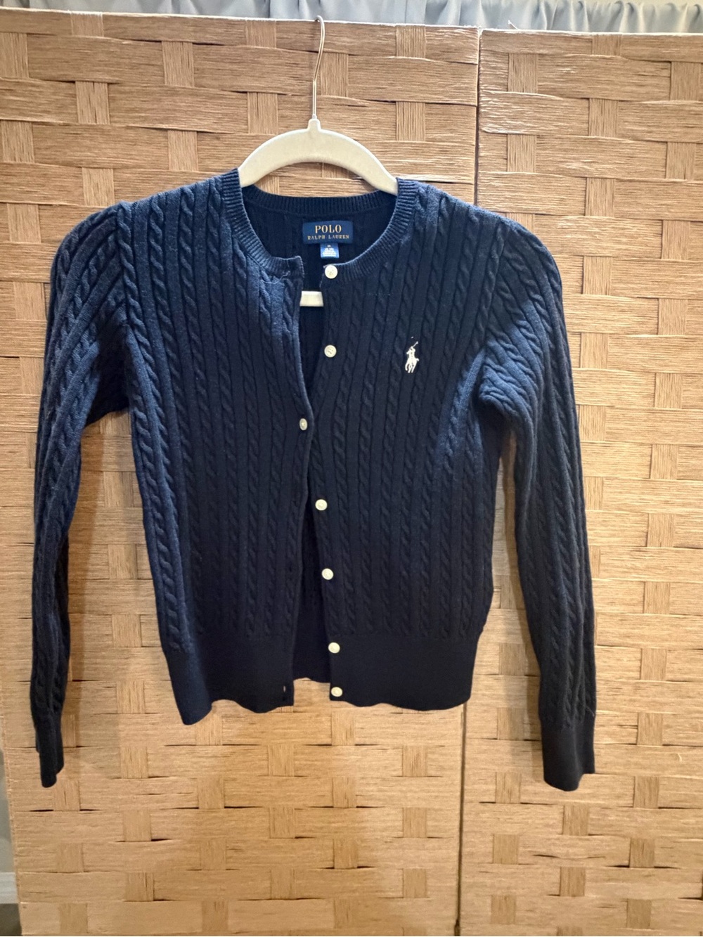 Polo by Ralph Lauren Navy Cable-Knit Button Cardigan - Picture 2 of 7